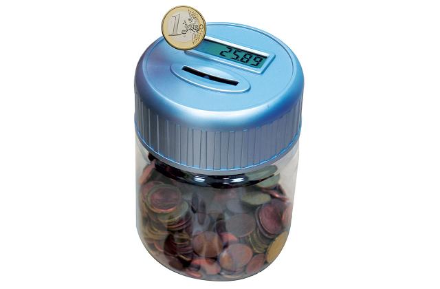 die münzenzählende Spardose