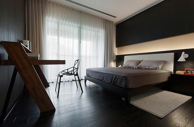 das Schlafzimmer, vom Rest des Hauses von den Wänden