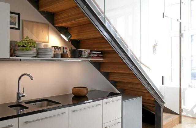 kleine Küche mit Blick