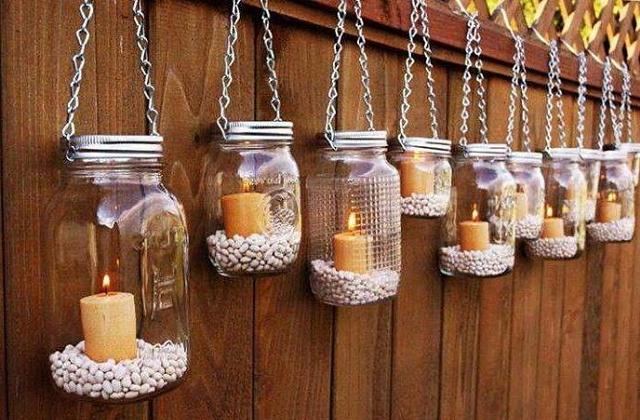 Glasbehälter und Rechaudkerzen