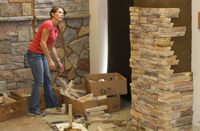 Sehen wir nun wie man die Felsen legt