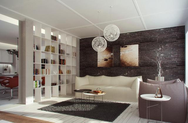 eine ganze Wand frei ist