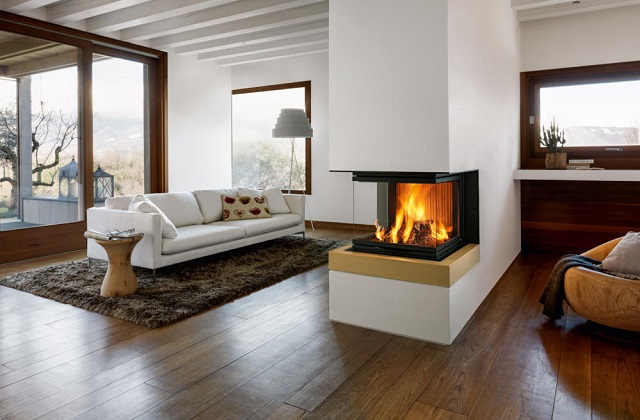 Kamine mit doppelter Öffnung