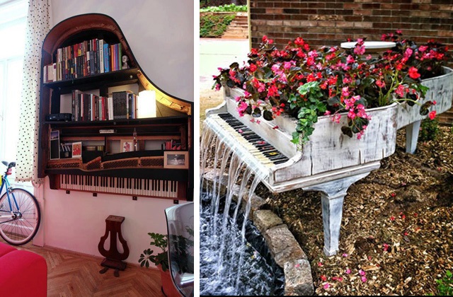 Ein Klavier kann zu einem Bücherregal werden