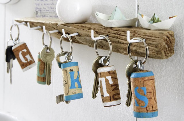 Wunderschöne Schlüsselanhänger aus Korken