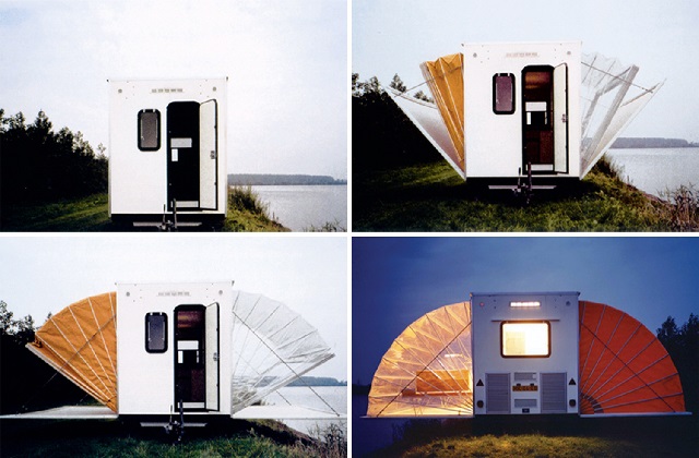 Es handelt sich um einen modernen Camper oder Wohnwagen